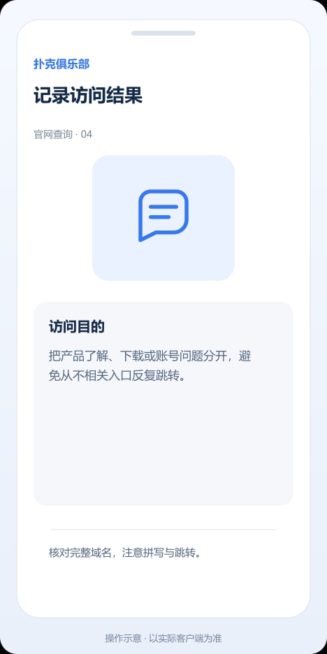 扑克俱乐部 记录访问结果操作示意